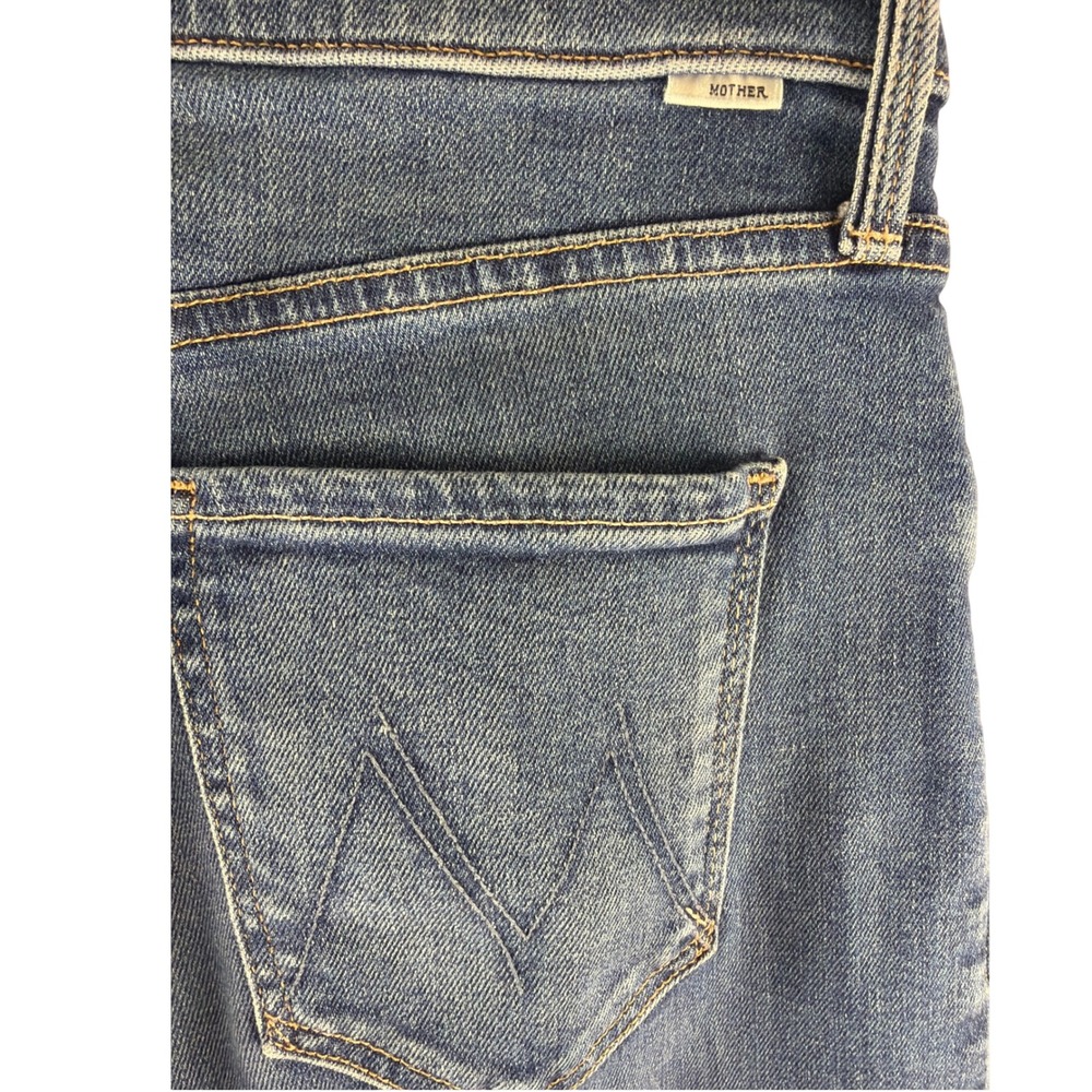 Mother The Mid Rise Rambler Zip Ankle Fray Jeans Sz 27 Straight Dugout Doobies - Picture 5 of 10
